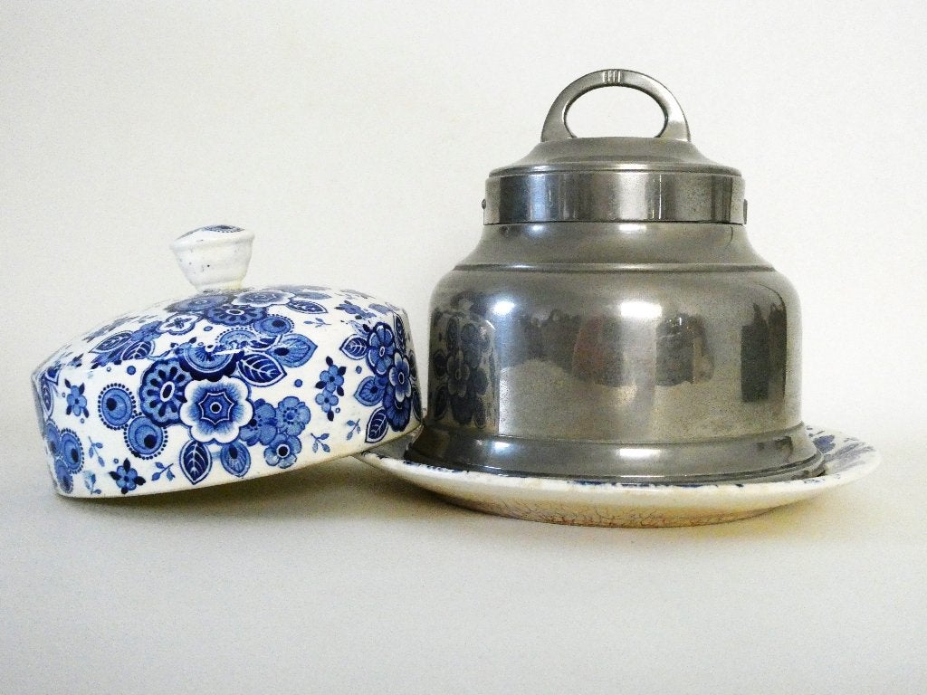Botervloot van het Beatrixservies met een boterkoeler stolp, Ophalen of Verzenden