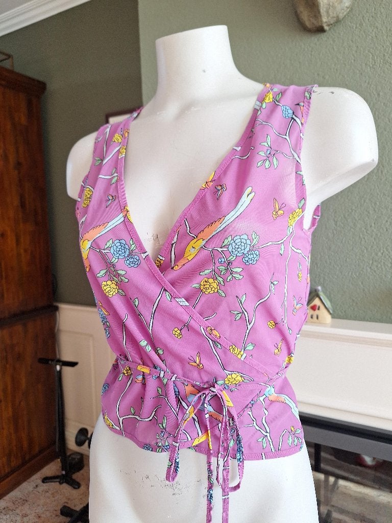Intimissimi wikkel blouse paars met vogels M 38, Kleding | Dames, Maat 38/40 (M), Verzenden, Intimissimi, Paars