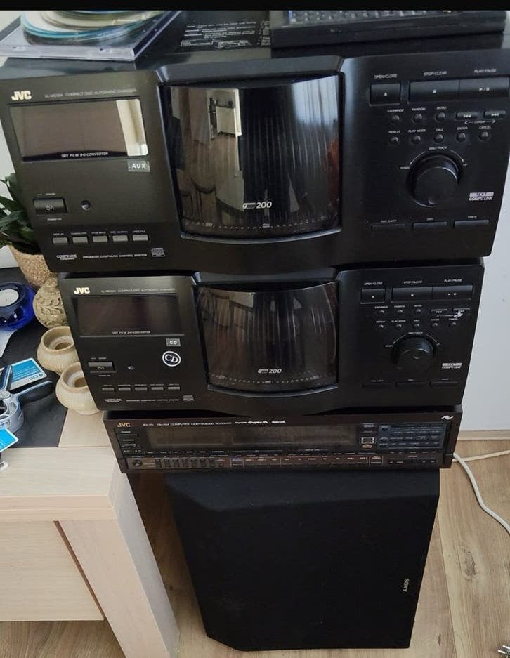 JVC Hi-Fi | RX-9V Receiver + 2 XL-MC334 200 CD-wisselaars, Ophalen, Gebruikt, JVC, Losse componenten