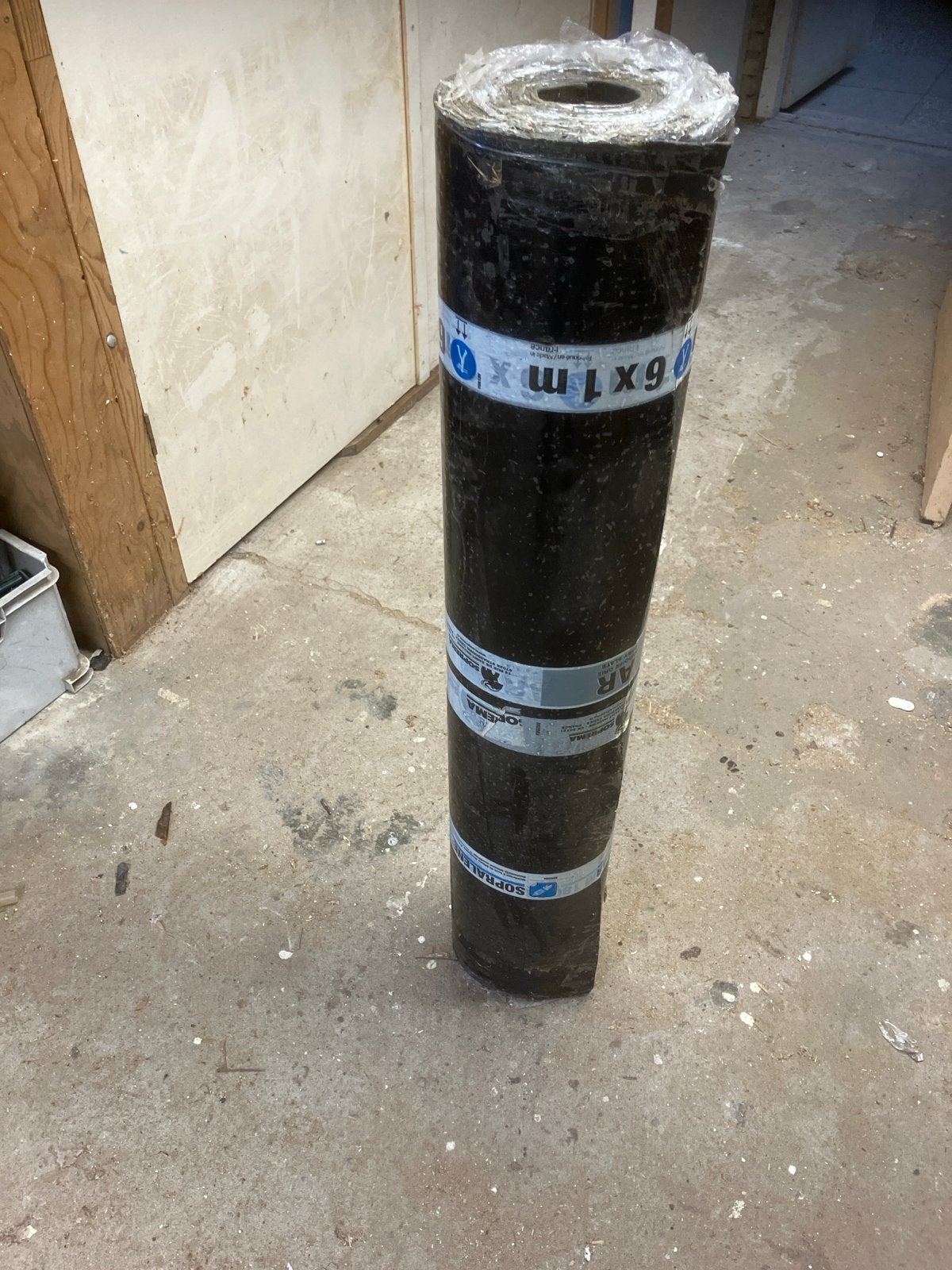 Nieuwe rol dakleer - Soprema 6x1m, Ophalen, Overige materialen, Zwart, Nieuw