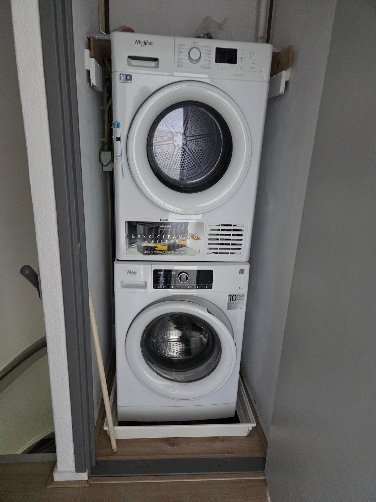 Whirlpool Wasmachine en Droger Set - Zo goed als nieuw, Ophalen, Wolprogramma, 6 tot 8 kg, Zo goed als nieuw