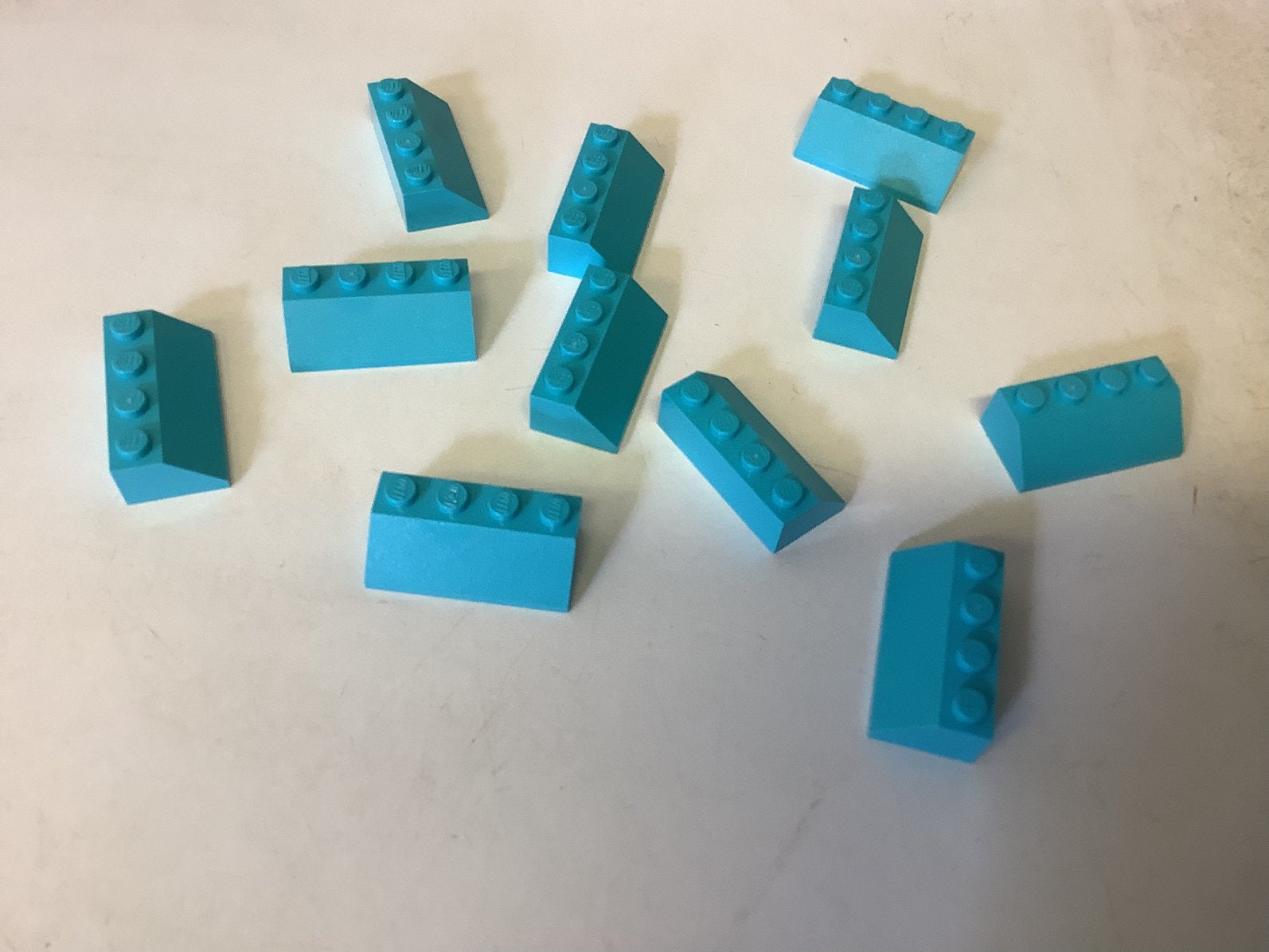 Lego dakpan 45 2x4 licht blauw, Ophalen of Verzenden, Gebruikt, Losse stenen, Lego
