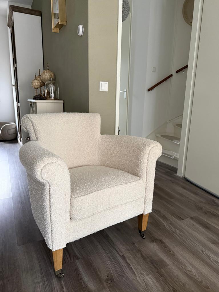 Riviera Maison paramount stoel (Fauteuil) Boucle nieuw, Ophalen, Eenpersoons, 75 tot 100 cm, Zo goed als nieuw
