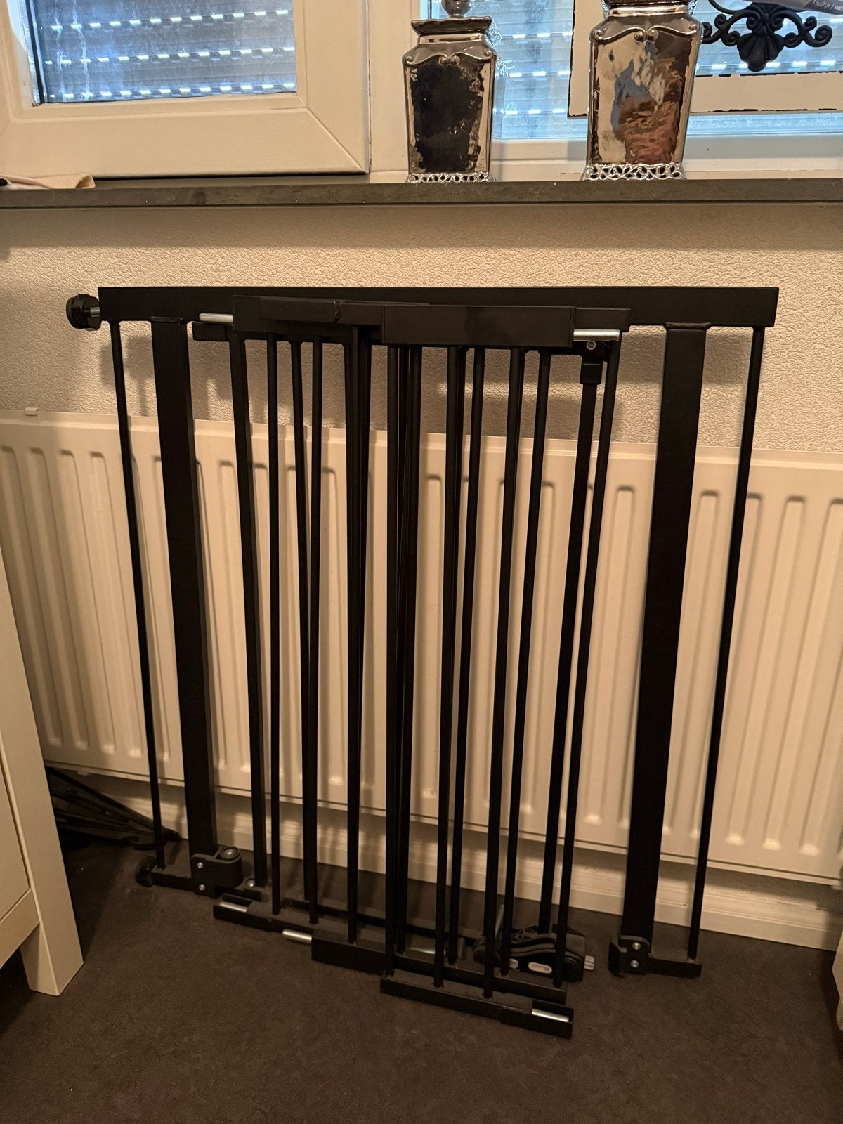 Zwart metalen veiligheidshekje voor kinderen, Ophalen, Gebruikt, Klemhekje, Metaal of IJzer