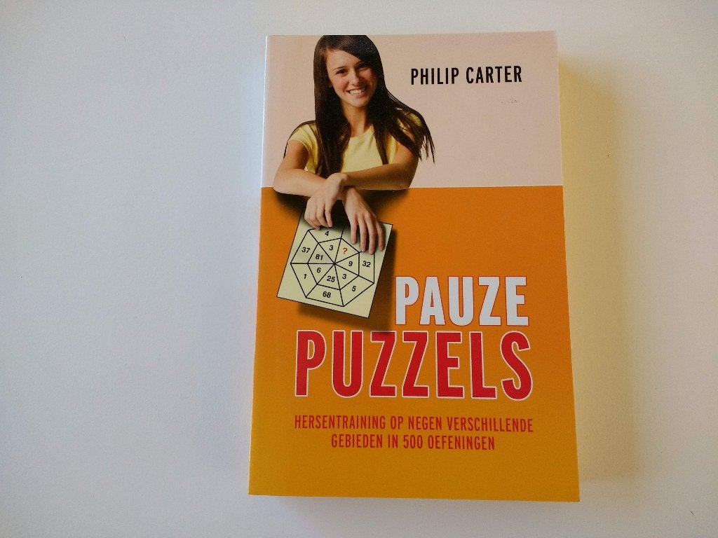 Puzzelboek, Pauze Puzzels van Philip Carter hersentraining, Ophalen of Verzenden, Minder dan 500 stukjes, Nieuw, Puzzelboek