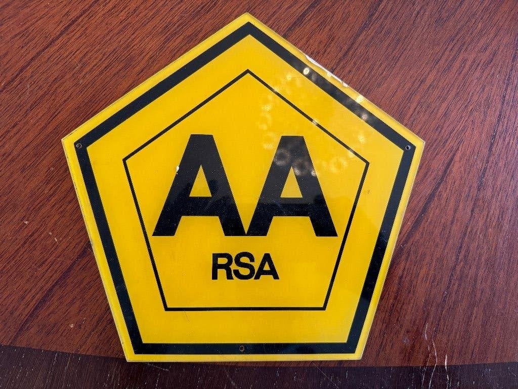 Defender Landrover bordje schild Zuid Afrika AA, Ophalen of Verzenden, Gebruikt, Auto's