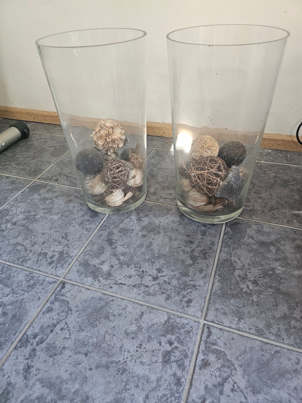2 Grote Glazen Vazen - 45x24 cm, Ophalen