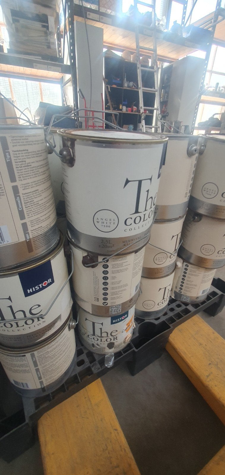 120x Histor The Color 300 liter RAL 9010 verf, Doe-het-zelf en Verbouw, Ophalen, Wit, Nieuw, Verf
