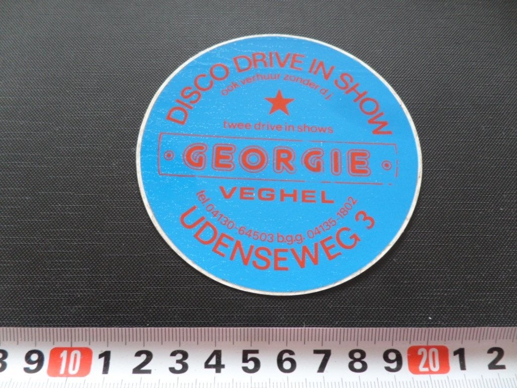 sticker veghel disco drive in show GEORGIE udenseweg 3, Ophalen, Zo goed als nieuw
