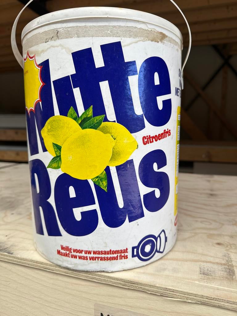 Vintage Witte Reus wasmiddelton - karton, Verzamelen, Ophalen of Verzenden, Gebruikt, Verpakking