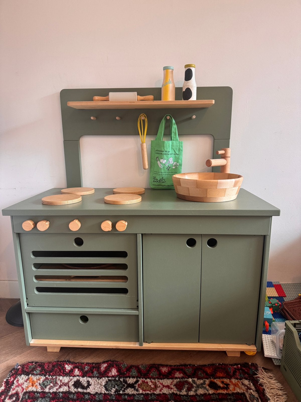 Midmini speelkeukentje groen. Prachtig keukentje!, Kinderen en Baby's, Speelgoed | Speelkeukens, Ophalen, Gebruikt, Hout, Speelkeuken