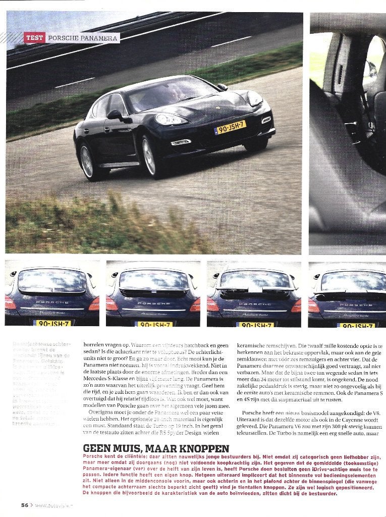 Autovisie test Porsche Panamera Turbo 2009, Ophalen of Verzenden, Gelezen, Porsche