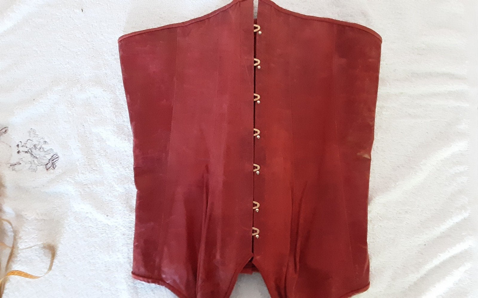 Kwaliteits Corset van Echt Leer - Vaal Rood, Kleding | Dames, Overige Dameskleding, Gedragen, Ophalen of Verzenden