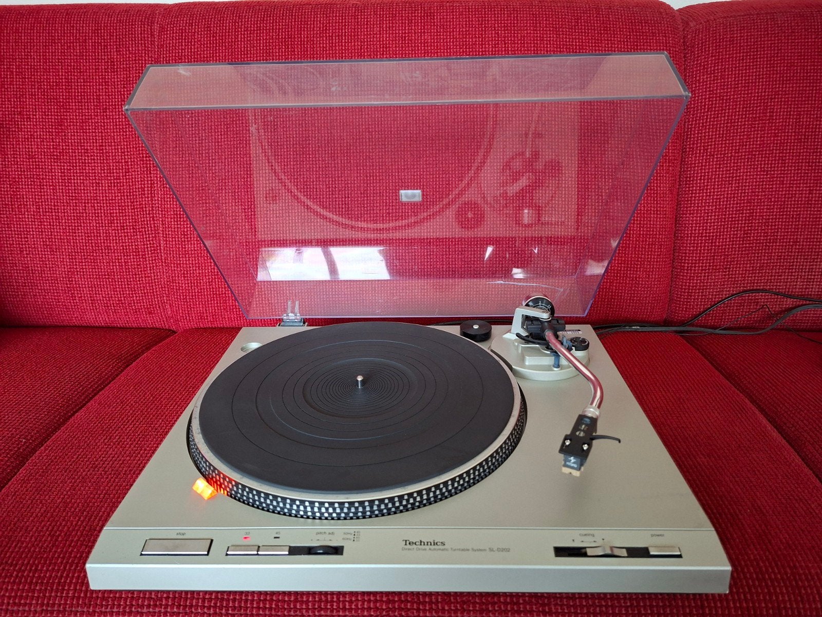 Technics SL D202 direct drive halfautomatische platenspeler, Ophalen, Gebruikt, Pitch-regelaar, Platenspeler