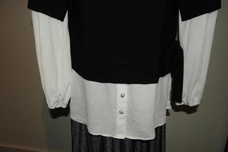 Joseph Ribkoff trui blouse look eraan zwart wit parel NIEUW, Maat 38/40 (M), Verzenden, Zwart, Joseph Ribkoff