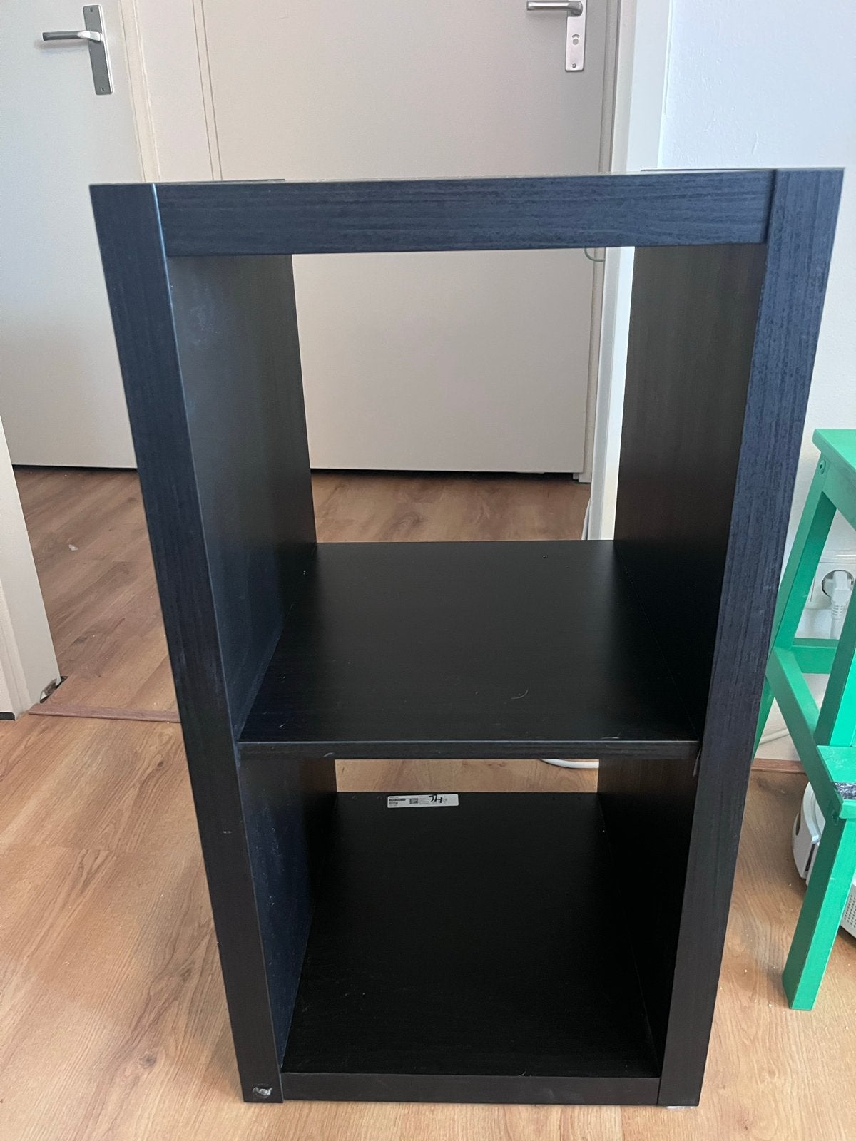 IKEA Kallax kast 1x2 vakken, zwart, Ophalen, Met plank(en), Minder dan 50 cm, Gebruikt
