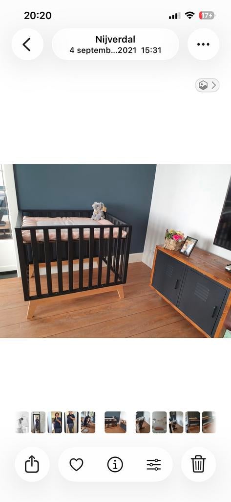 Zwart ledikant 70x90 met kleine krasjes, Kinderen en Baby's, Babywiegjes en Ledikanten, Ophalen, Gebruikt, Ledikant