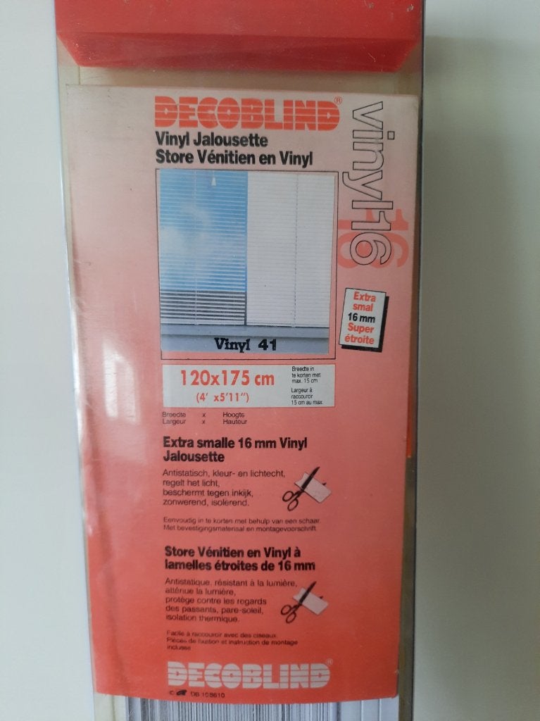 Decoblind Vinyl Jaloezie 120x175 cm - Nieuw in verpakking, Huis en Inrichting, Ophalen, Jaloezie, 120 cm, Overige merken