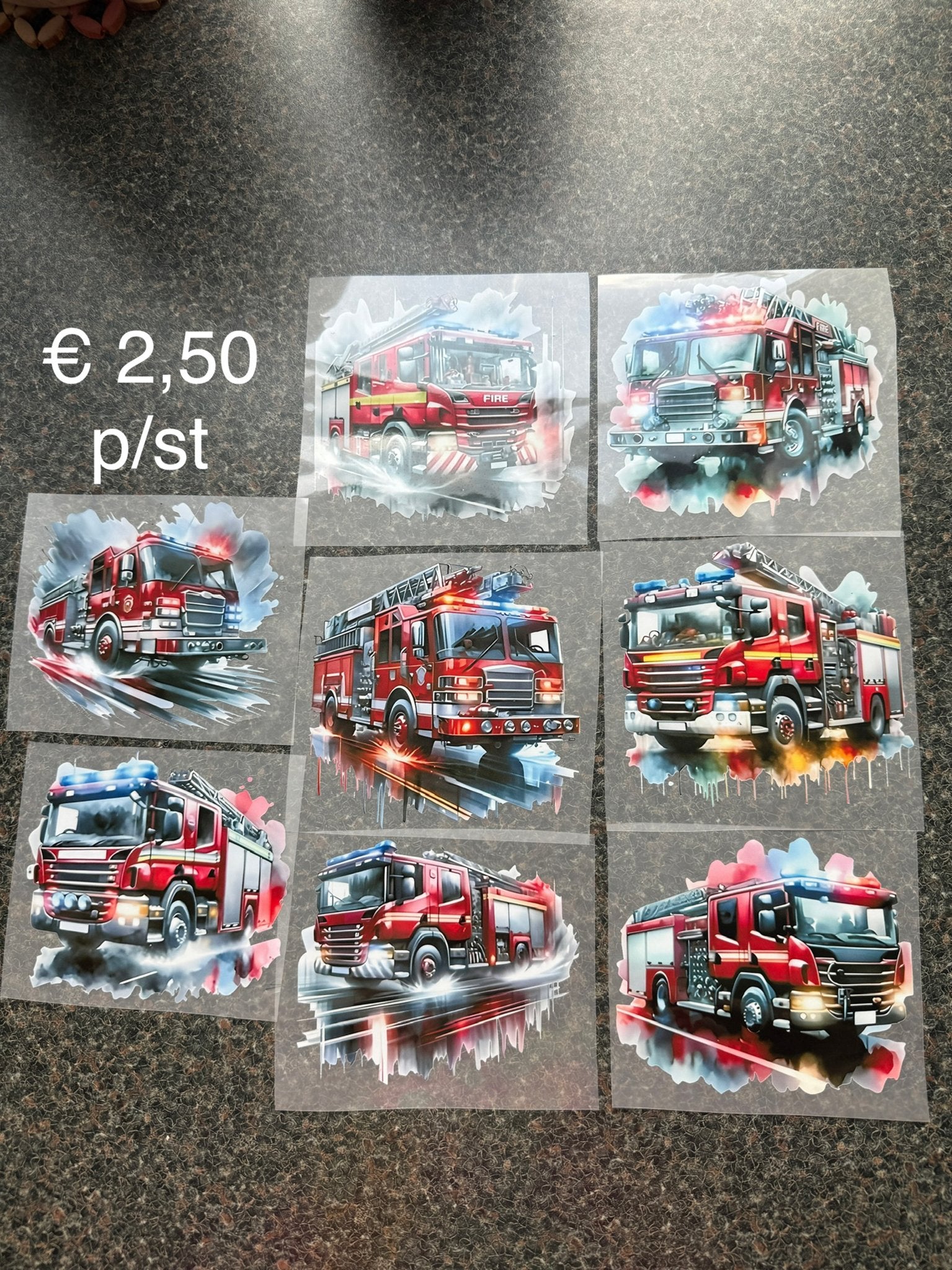 DTF Brandweerwagen Stickers per stuk, Ophalen of Verzenden, Nieuw, Sticker
