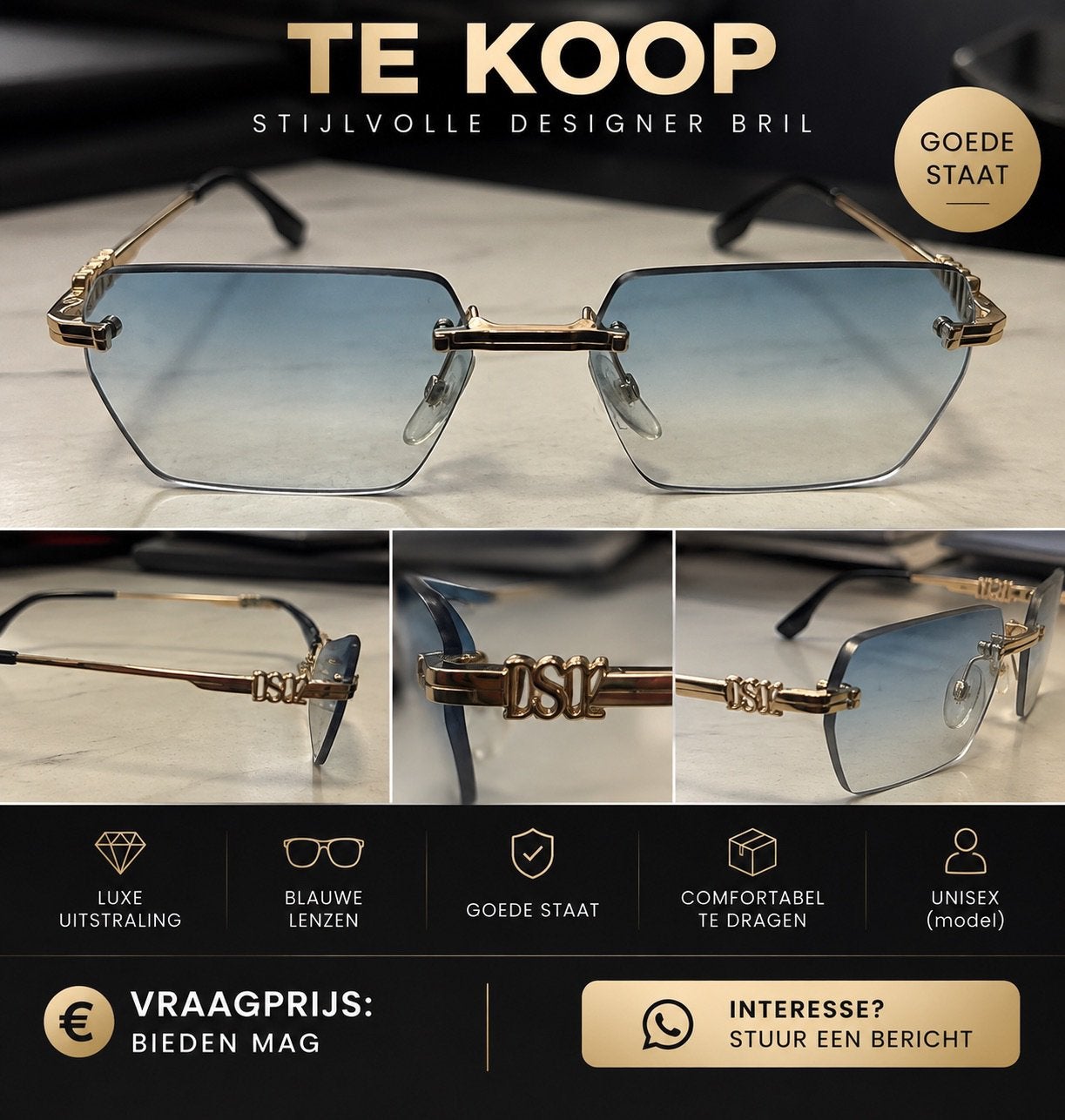 Dsquared bril origineel, Ophalen of Verzenden, Zo goed als nieuw, Bril, Overige merken