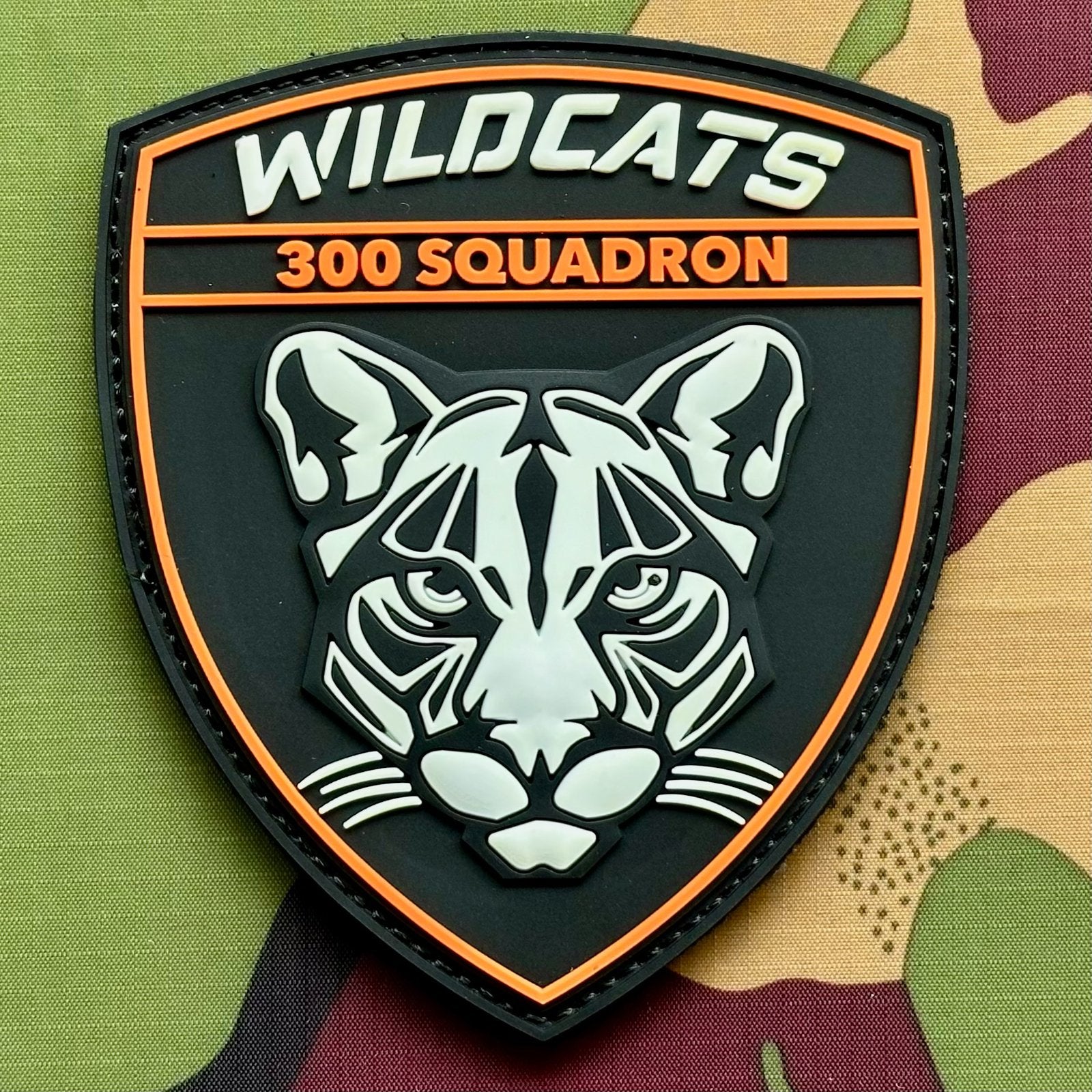 Patch RNLAF 300 SQN Wildcats PVC, Ophalen of Verzenden, Luchtmacht, Nederland, Embleem of Badge