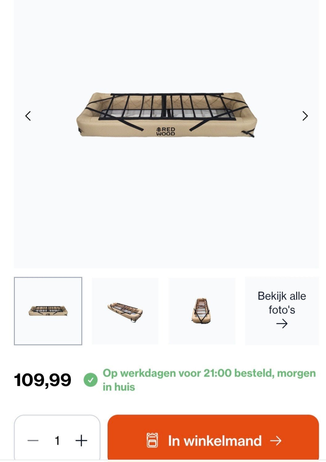 Airveldbed, Ophalen, Nieuw, 1-persoons