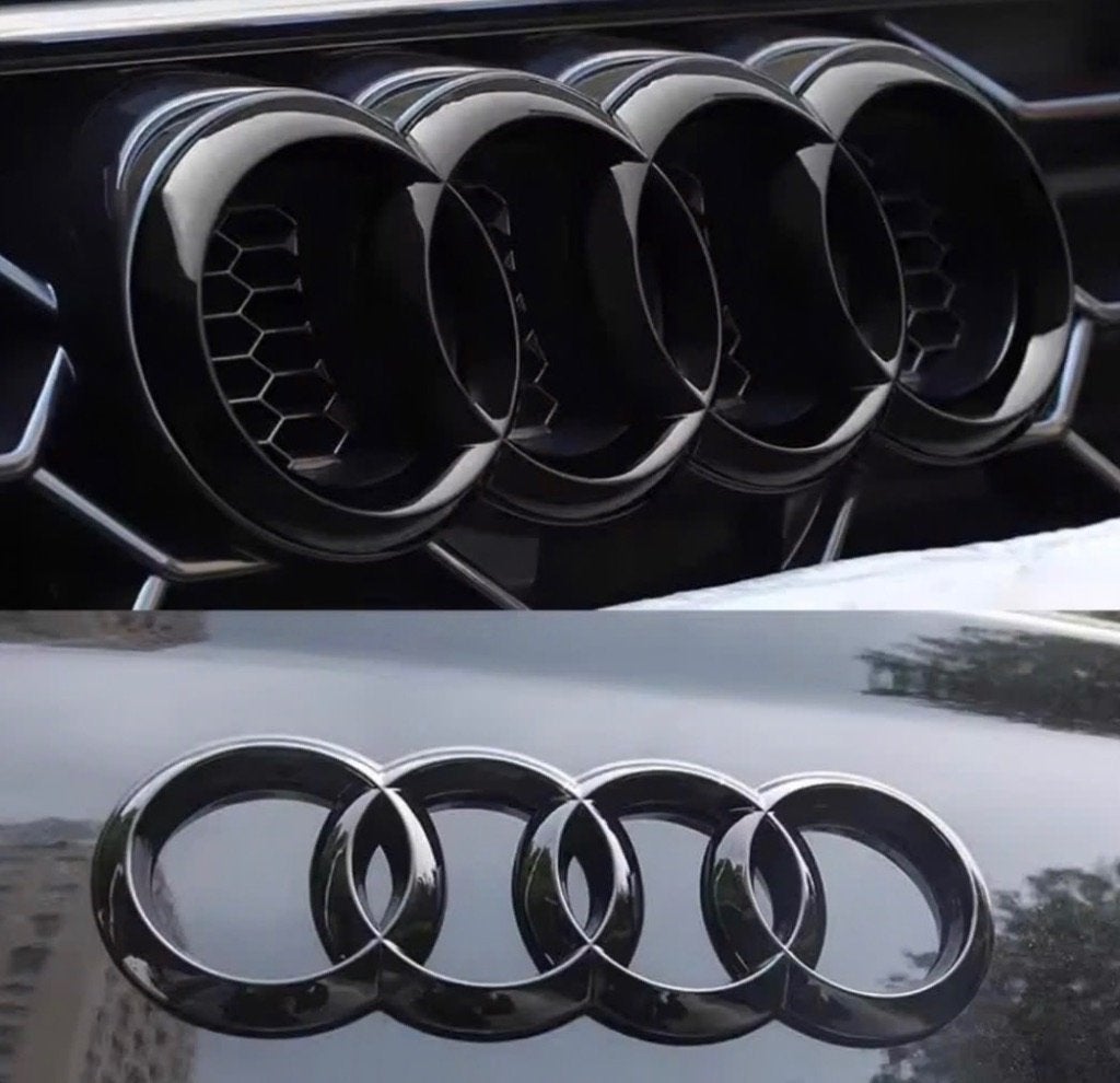 Audi embleem glans zwart grill logo achterklep embleem audi, Auto-onderdelen, Ophalen of Verzenden, Nieuw, Audi