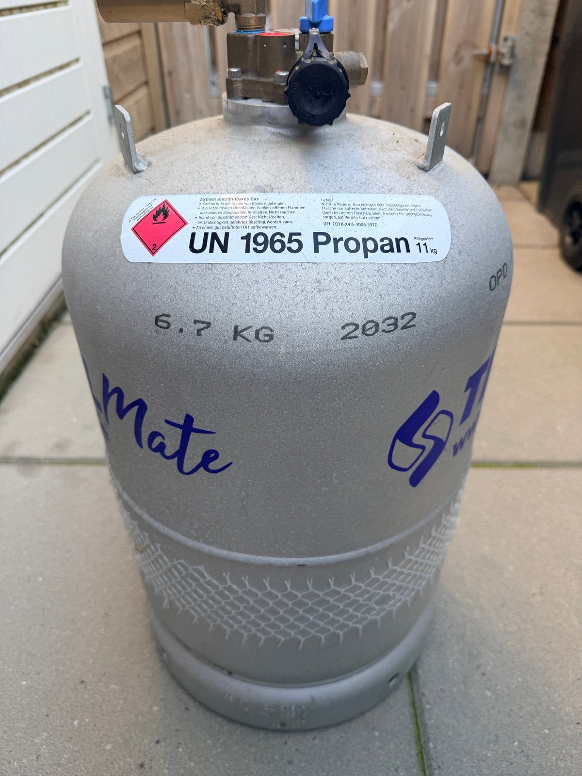 Alugas LPG gasfles - Goed tot 2032, Caravans en Kamperen, Ophalen of Verzenden, Gebruikt