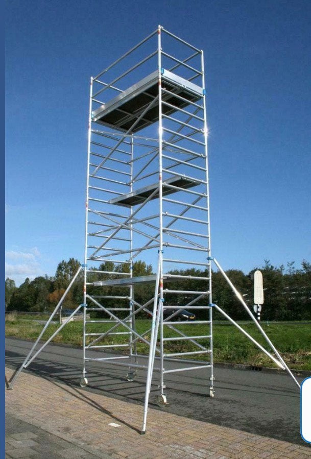 Aluminium steiger, Doe-het-zelf en Verbouw, Steigers, Ophalen, Zo goed als nieuw, Rolsteiger of Kamersteiger, 5 meter of hoger