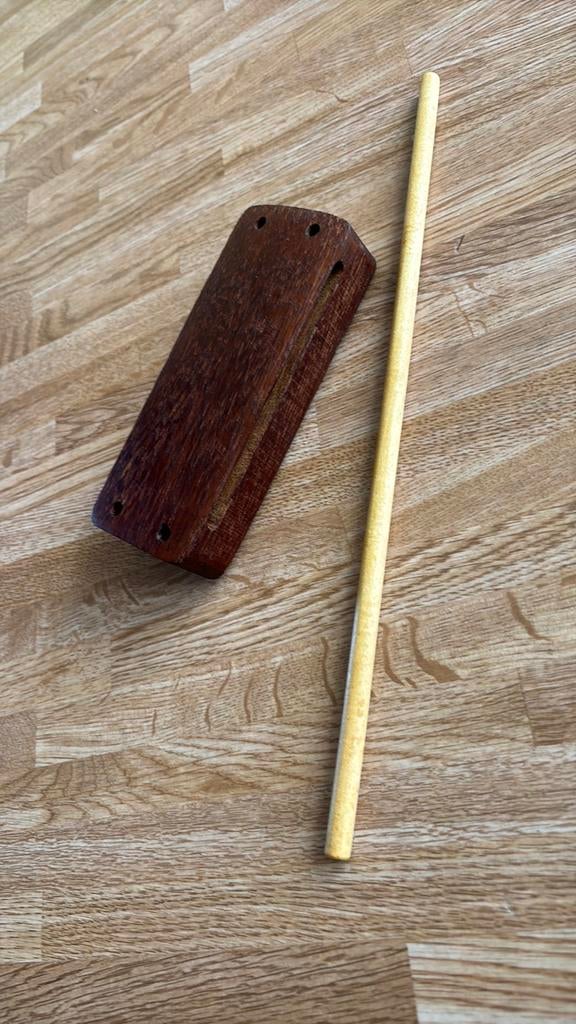handpercussie: woodblock + klopper /drum en percussie, Muziek en Instrumenten, Ophalen of Verzenden, Zo goed als nieuw, Melodische percussie