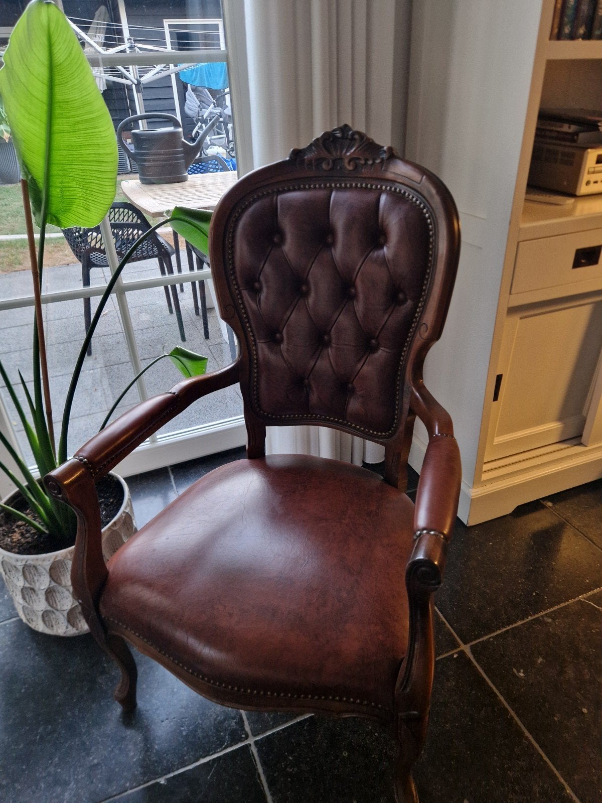 Leren stoel/fauteuil - Chesterfield look - Barok, Ophalen