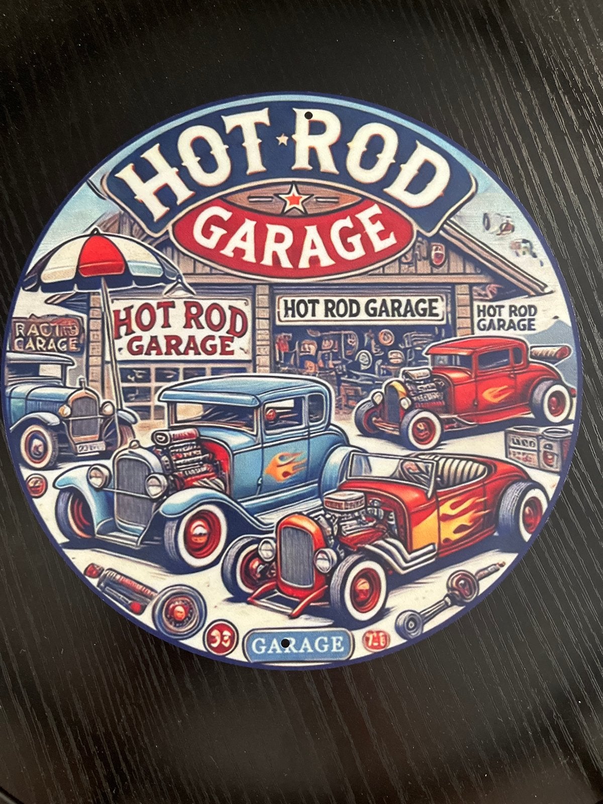 Hot Rod Garage Wanddecoratie - Vintage Look, Ophalen of Verzenden, Nieuw, Auto's