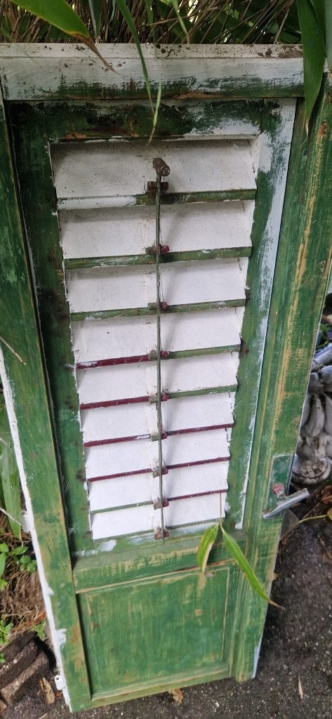 Oud Franse raamluik voor binnen/buiten ( brocante ), Gebruikt, Minder dan 80 cm, Overige typen, Minder dan 200 cm