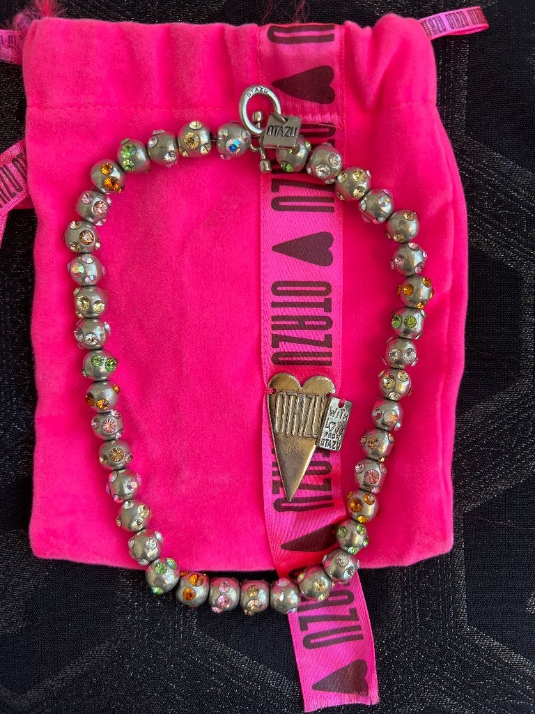 OTAZU bolletjes ketting pastel KLASSIEKER Swarovski kristal, Met kristal, Overige materialen, Overige kleuren, Verzenden