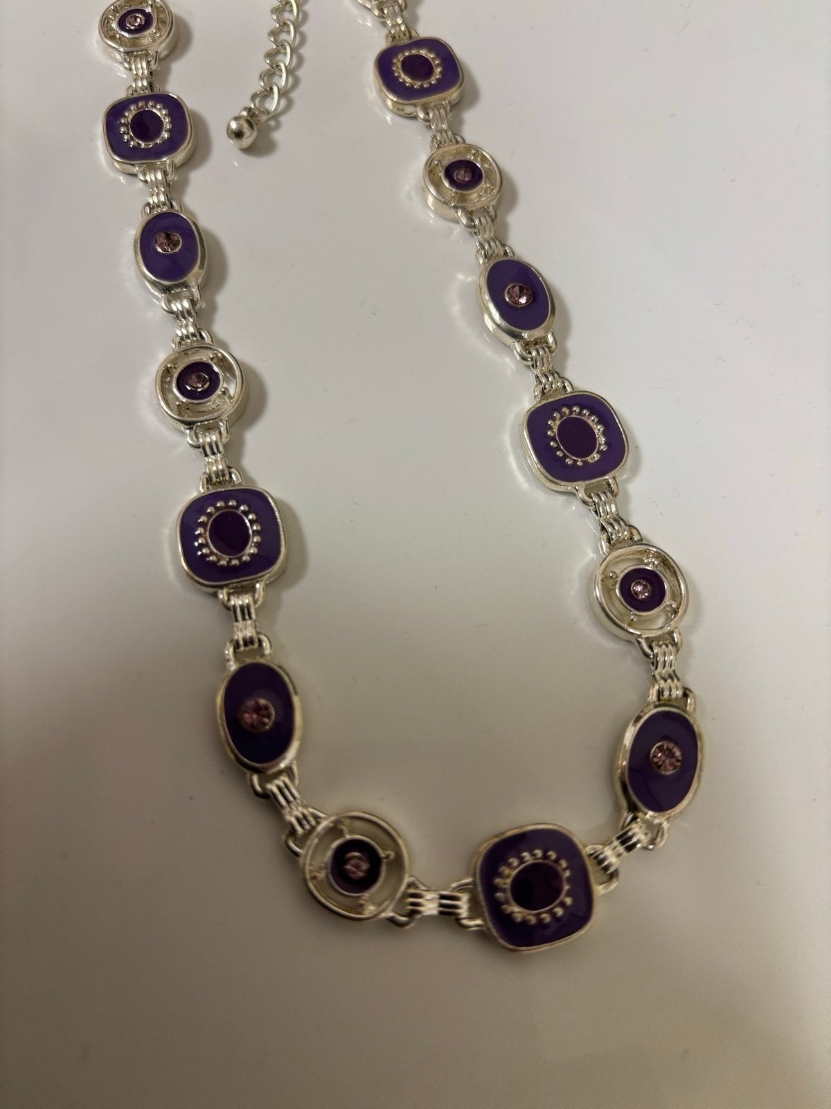 MKM Design ketting paars - Nieuw!, Met kristal, Overige materialen, Paars, Nieuw