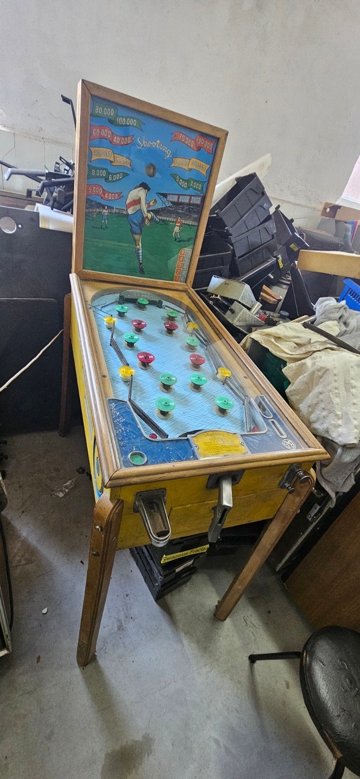 Zeldzame Flipper/Schietkadt merk EMA Shooting 1949 origineel, Verzamelen, Automaten | Flipperkasten, Ophalen, Gebruikt, Flipperkast
