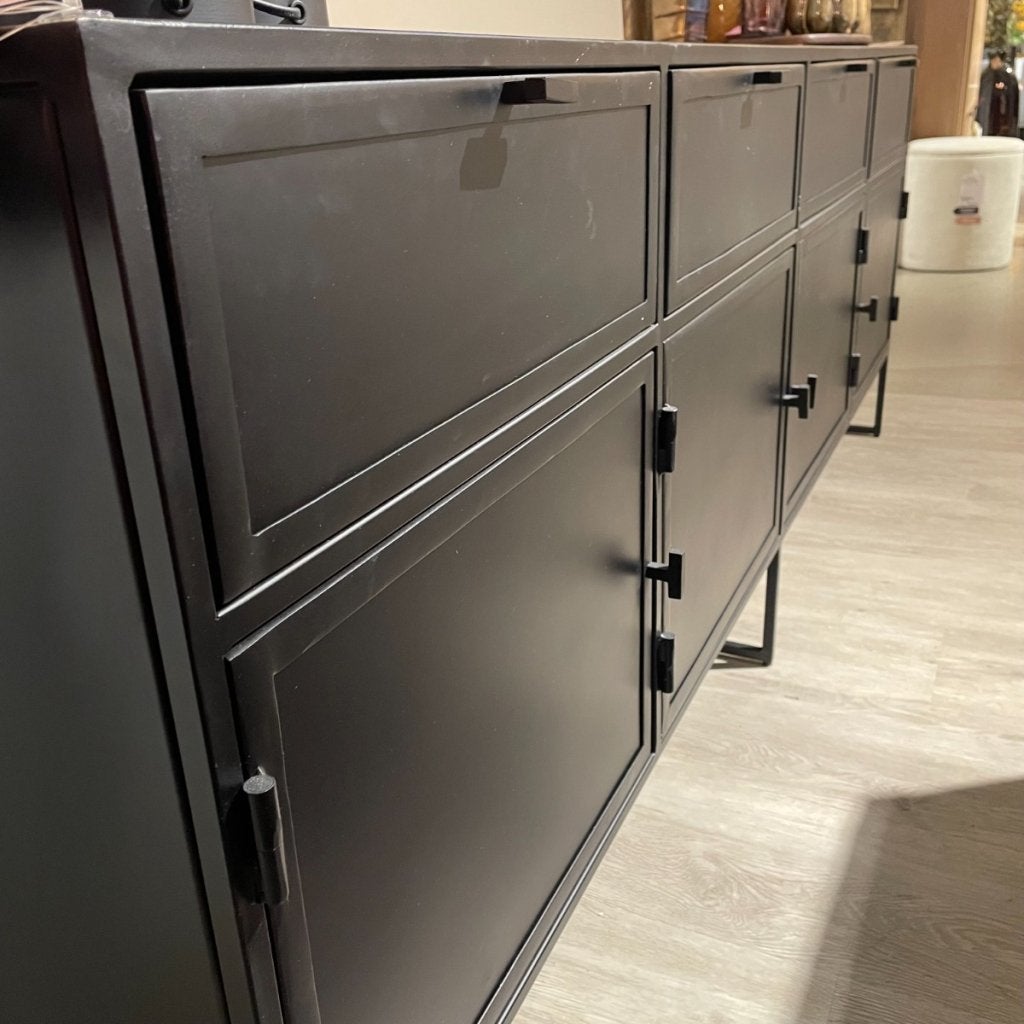 Dressoir Orizone Zwart Metaal 4deuren-4laden - Pronto Wonen, Niet ingevuld, Niet ingevuld, Niet ingevuld