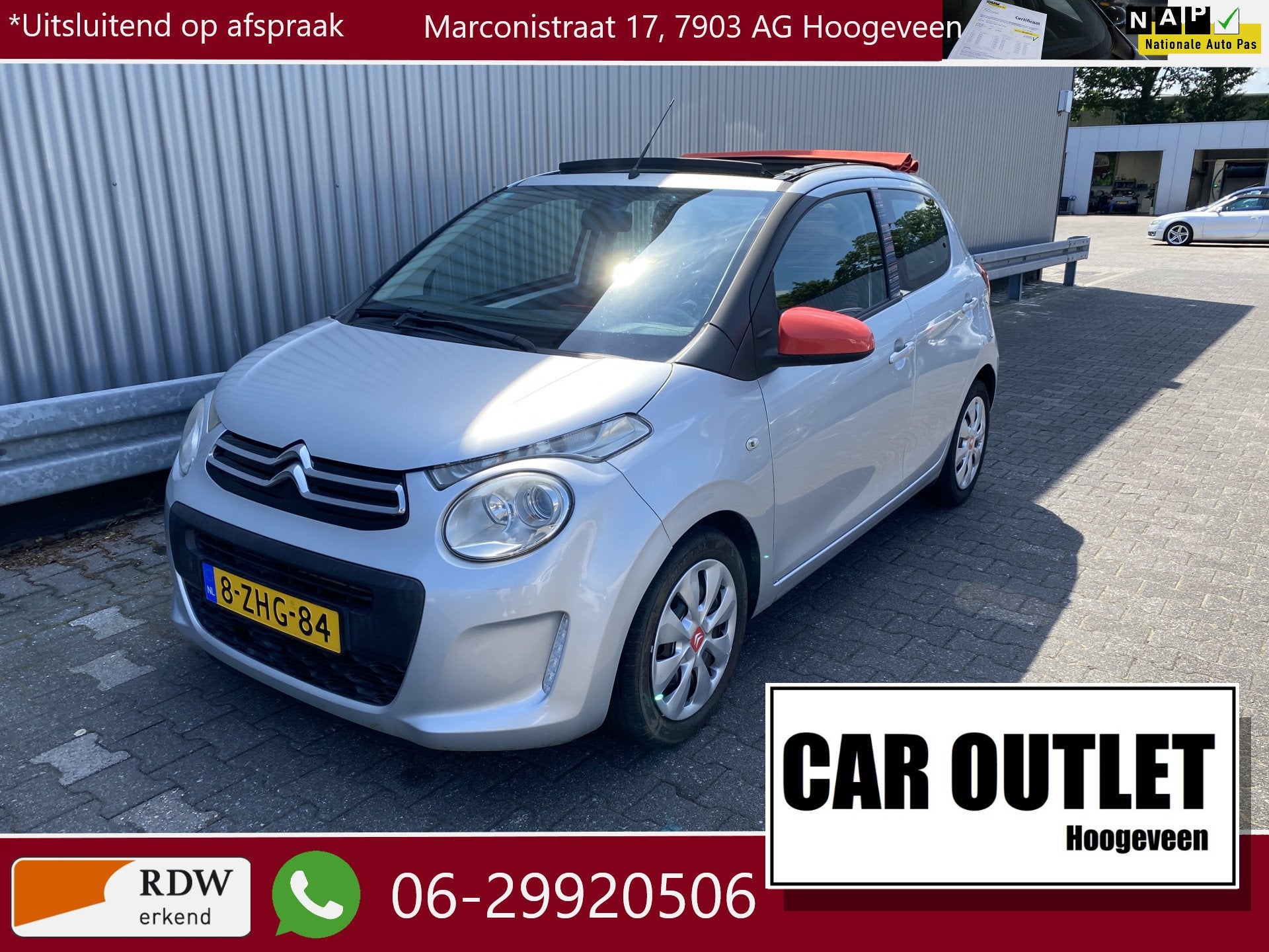 Citroën C1 1.2 PureTech Airscape Shine 5-Drs, A/C, Elec.ram, Auto's, Citroën, Voorwielaandrijving, Euro 5, Stof, Gebruikt