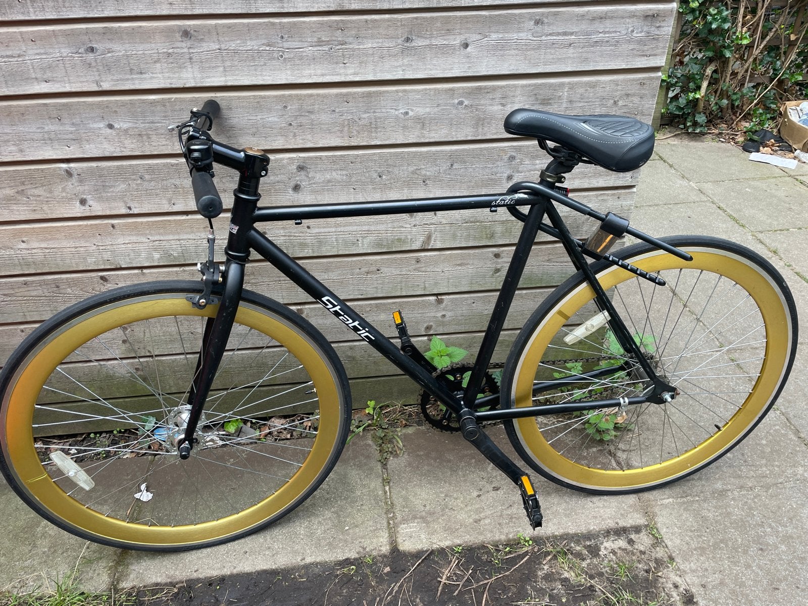Sportieve fiets met gouden velgen - Static, Overige merken, Gebruikt, Velgrem, Ophalen of Verzenden
