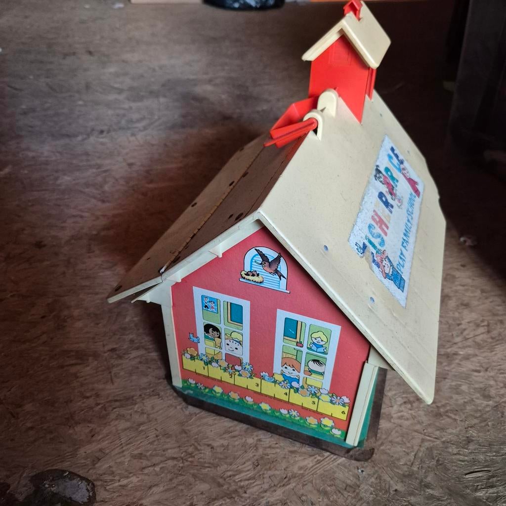 Retro vintage Fisher Price schooltje, Kinderen en Baby's, Speelgoed | Fisher-Price, Ophalen of Verzenden, Gebruikt, Speelset