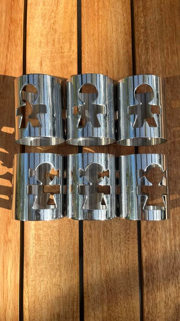 Alessi Inox 18/10 Italy Servetringen (6 stuks), Verzenden, Zo goed als nieuw, Rvs of Chroom, Vaatwasserbestendig