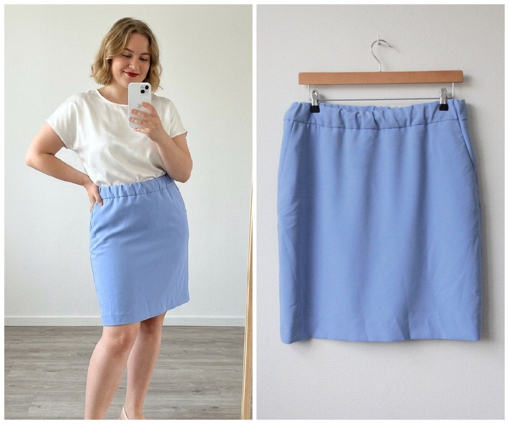 Pauw - prachtige elegante rok - lichtblauw - maat 4 = 42, Maat 42/44 (L), Pauw, Zo goed als nieuw, Boven de knie