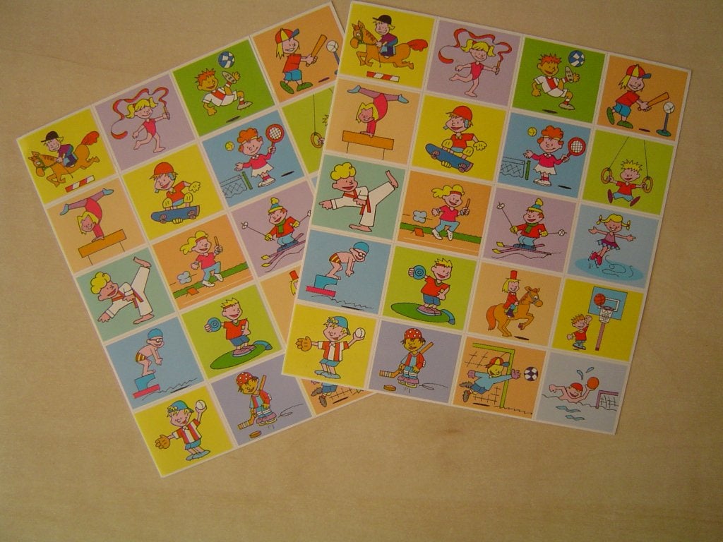 2 stickervellen Uitgeverij Stam nr. 124, Verzenden, Zo goed als nieuw, Sport