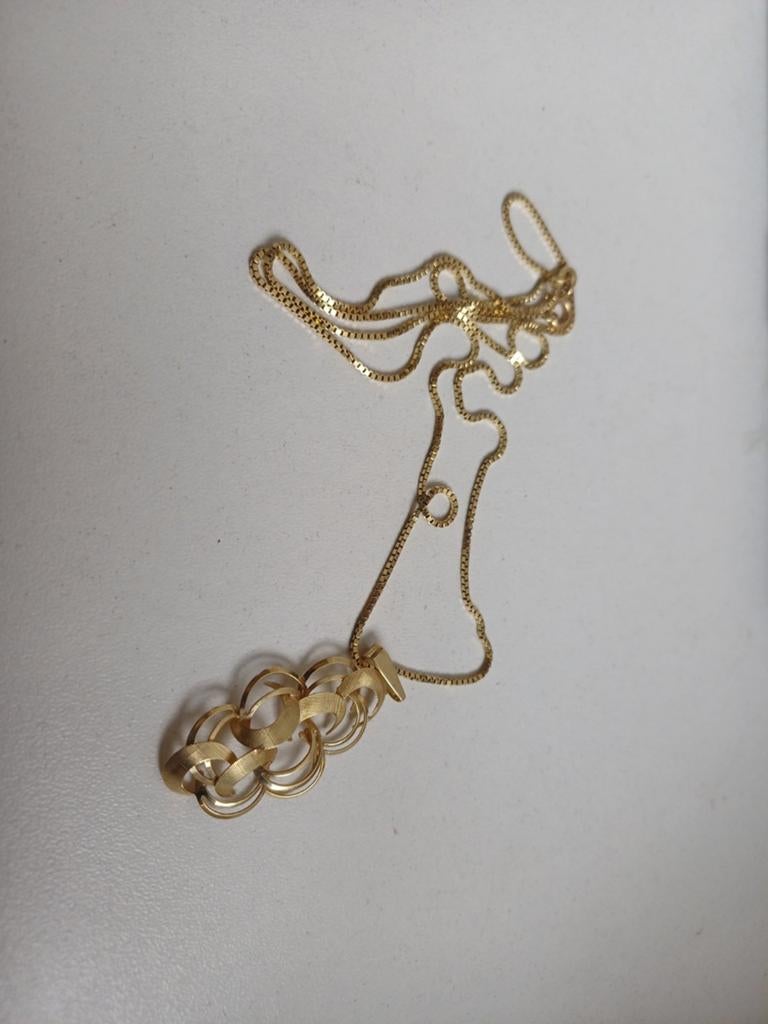 Gouden ketting met hanger, 585 14K , 7,2 gram, Ophalen of Verzenden