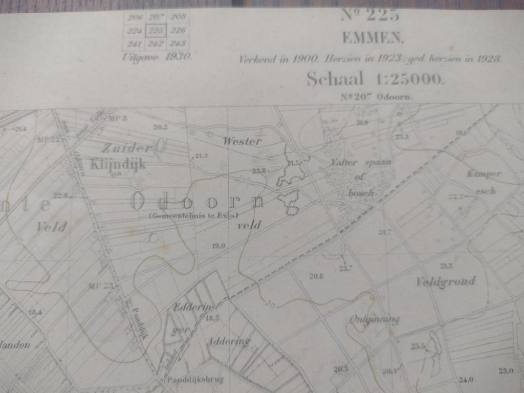 225 / Emmen Klijndijk Weerdinge Brink Plattegrond 1930, Ophalen of Verzenden