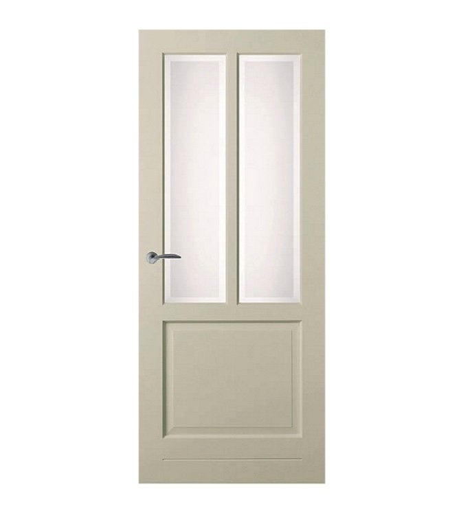 Klassiek wit binnendeur met glas in lood Brest Stomp, Niet ingevuld, 80 tot 100 cm, Binnendeur, Niet ingevuld