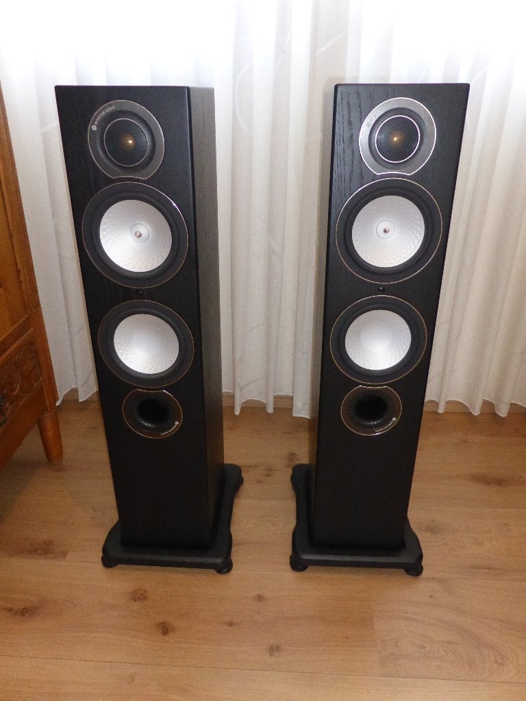 Te koop monitor audio speakers, Ophalen, Vloerstaande luidspreker, Basreflex, 120 tot 150 watt