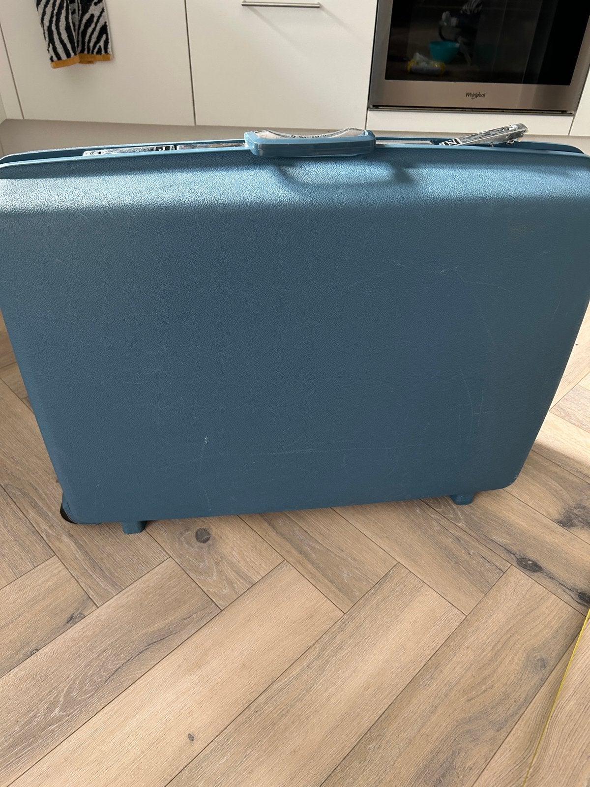 Vintage Samsonite Koffer - Blauw - Hard Kunststof, Gebruikt, Hard kunststof, 45 tot 55 cm, Slot