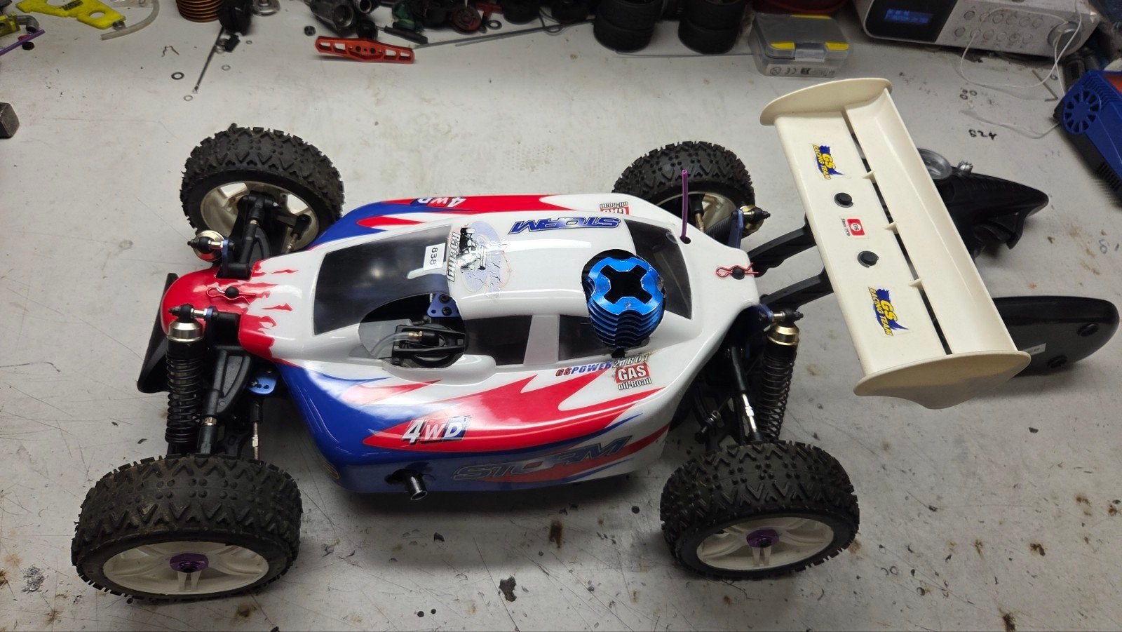 Te koop mooie gs storm, Gebruikt, Auto offroad, Ophalen of Verzenden, Schaal 1:8