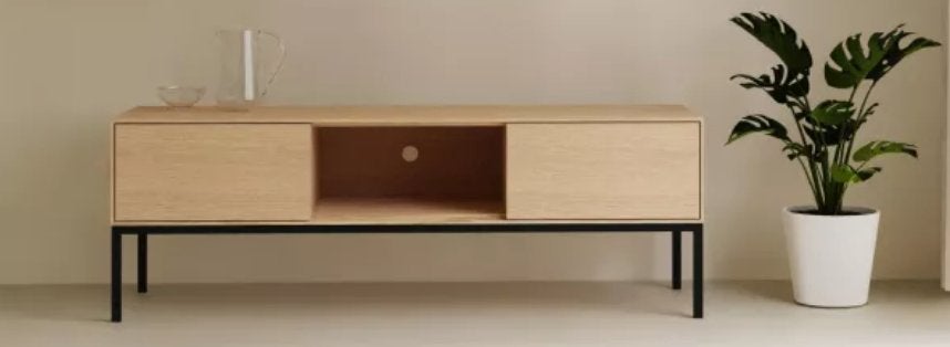TV meubel Nieuw van Nuuck, Ophalen, 100 tot 150 cm, Design, Eikenhout